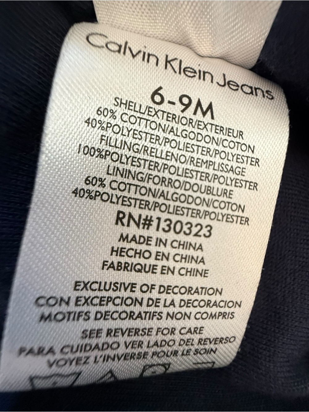 Calvin Klein Jeans Baby Snowsuit 6-9 Months Hooded Pram Bunting Suit Blue Gray - Picture 7 of 8